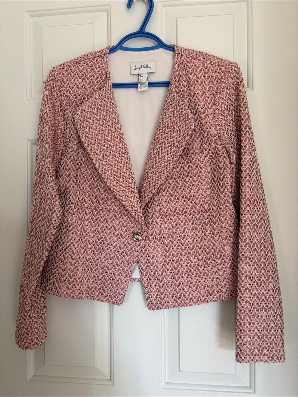 Joseph Ribkoff Pink Multi-Color Tweed Blazer - Picture 8 of 8